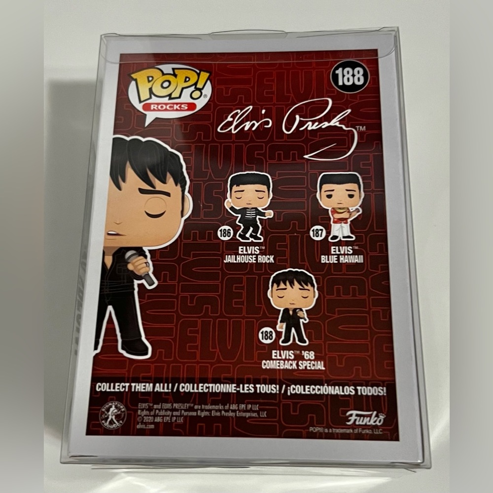 Funko Pop Rocks: Diamond Elvis '68 Comeback Special EE Exclusive BNIB #188 - Picture 7 of 11